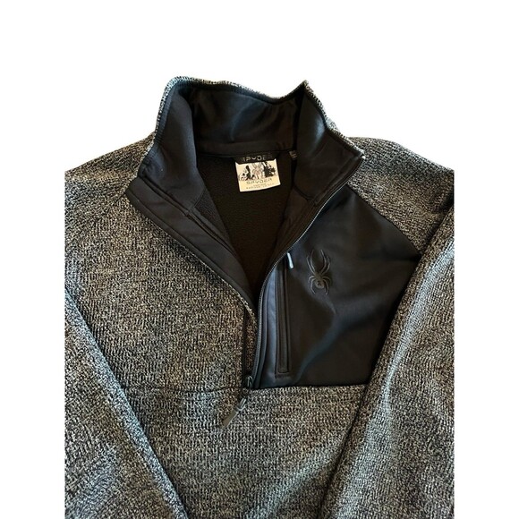 SPYDER Sweater 1/4 Zip Mens Sz Large Knit Fleece lined knit Long Sleeve 1619902 - Picture 4 of 8